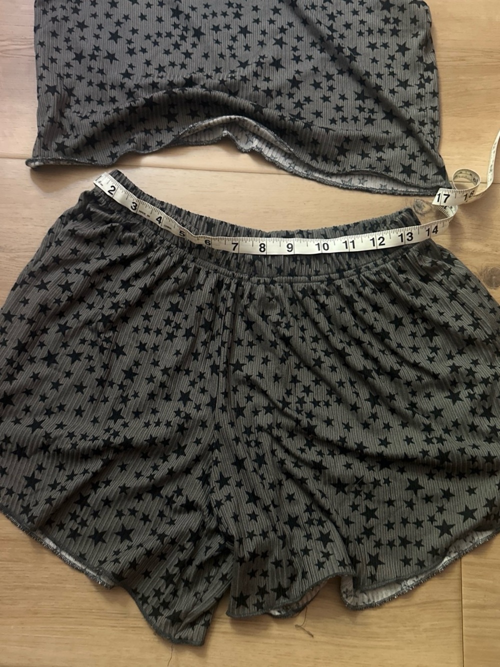 Gray Star-Print Ribbed Sleep Tank & Short Set - Picture 2 of 3